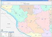 Jo Daviess County Wall Map Color Cast Style